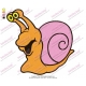 Surprised Snail Embroidery Design
